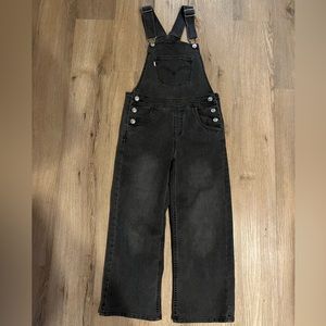 Levi’s black denim wide leg overalls  - girls size 8
